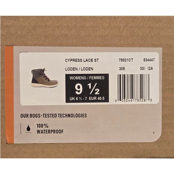 BOGS Loden Hiker Snow Boot Waterproof Leather Cushioned Green Womens 9.5 NIB - Picture 13 of 14
